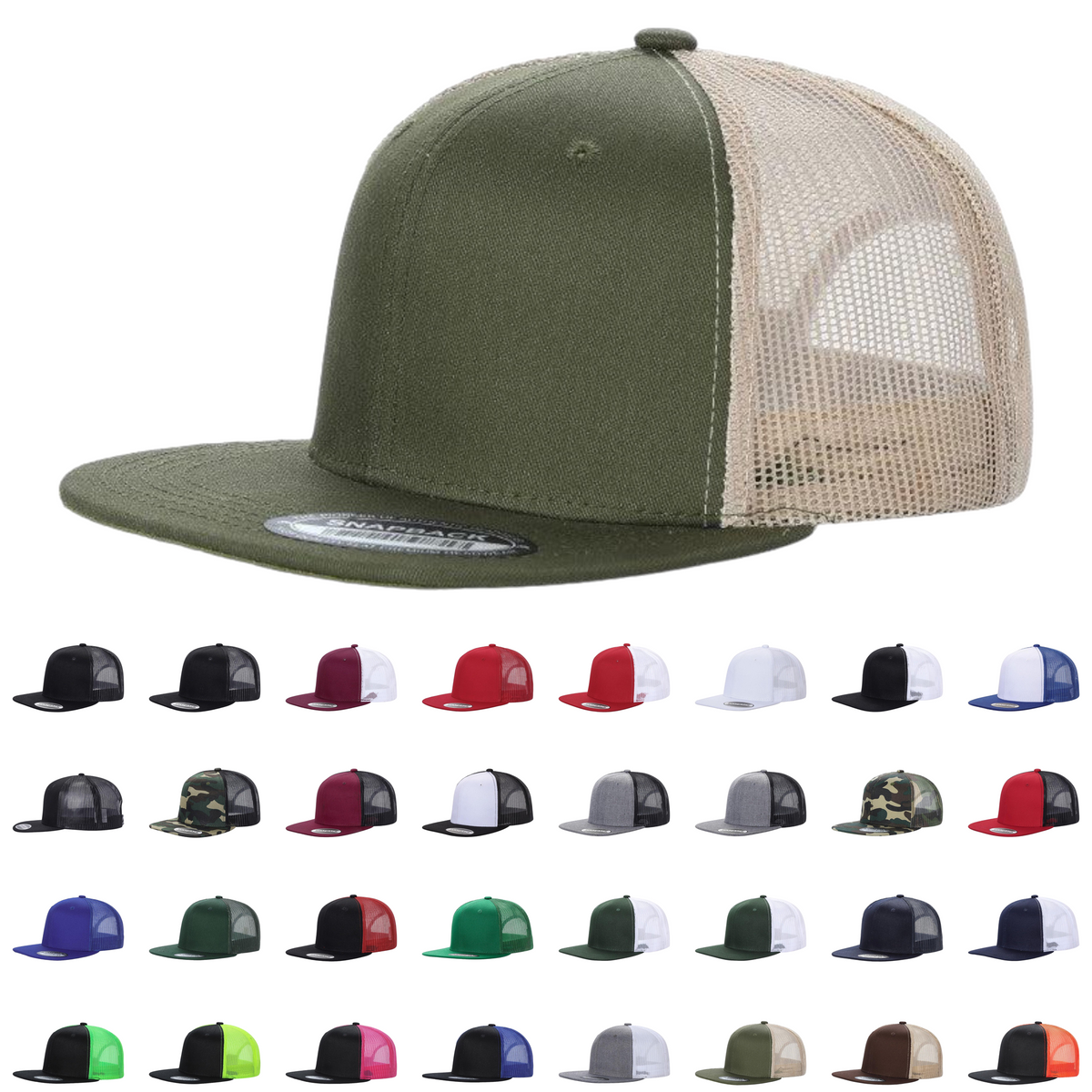 Unbranded 6-Panel Trucker Hat, Blank Flat Bill Mesh Cap – The Park