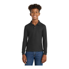Port Authority Y500LS Youth Silk Touch Long Sleeve Polo -