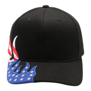 PitBull PB208F 6 Panel USA Flag Flame Visor Hat -