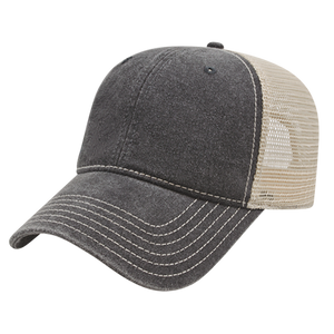 Cap America i3027 Washed Pigment Dyed Trucker Mesh Cap - Blank -