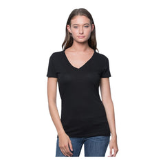 Royal Apparel Women’s 50/50 Blend V-Neck T-Shirt – Style 17030W Made in USA -