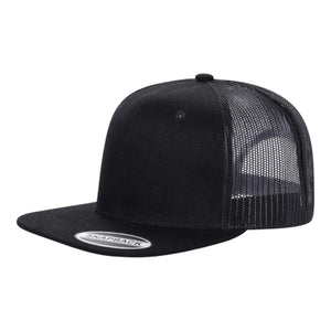 Unbranded 6-Panel Trucker Hat, Blank Flat Bill Mesh Cap -