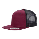 Unbranded 6-Panel Trucker Hat, Blank Flat Bill Mesh Cap