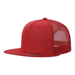 Unbranded 5 Panel Flat Bill Trucker Hat, Blank 5 Panel Mesh Back Cap
