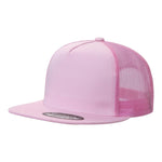 Unbranded 5 Panel Flat Bill Trucker Hat, Blank 5 Panel Mesh Back Cap