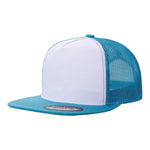 Unbranded 5 Panel Flat Bill Trucker Hat, Blank 5 Panel Mesh Back Cap