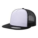 Unbranded 5 Panel Flat Bill Trucker Hat, Blank 5 Panel Mesh Back Cap