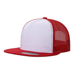 Unbranded 5 Panel Flat Bill Trucker Hat, Blank 5 Panel Mesh Back Cap