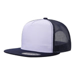 Unbranded 5 Panel Flat Bill Trucker Hat, Blank 5 Panel Mesh Back Cap