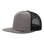 Unbranded 5 Panel Flat Bill Trucker Hat, Blank 5 Panel Mesh Back Cap