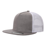 Unbranded 5 Panel Flat Bill Trucker Hat, Blank 5 Panel Mesh Back Cap