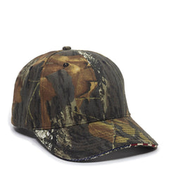 Outdoor Cap USA350 Camo with Flag Sandwich Visor Cap -