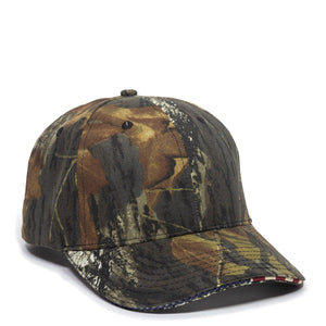 Outdoor Cap USA350 Camo with Flag Sandwich Visor Cap -