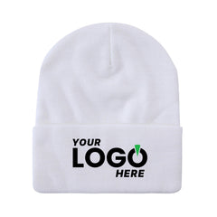 Custom Embroidered Unbranded Long Knit Beanie with Logo -