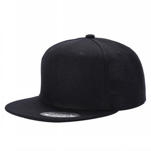 Unbranded Wool Snapback Hat, Blank Flat Bill Cap -