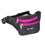 Everest Signature Waist Fanny Pack Travel Pouch Black / Hot Pink