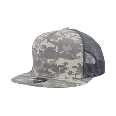 5 Panel Camo Trucker Hats Snapback Flat Bill Mesh Caps - Decky 1040 -