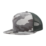 5 Panel Camo Trucker Hats Snapback Flat Bill Mesh Caps - Decky 1040