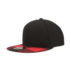 Decky 1045 Plaid Bill Snapback Hat, 6 Panel Flat Bill Cap -