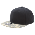 Decky 1047 Digital Camo Snapback Hat, 6 Panel Camouflage Flat Bill Cap