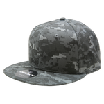 Decky 1047 Digital Camo Snapback Hat, 6 Panel Camouflage Flat Bill Cap