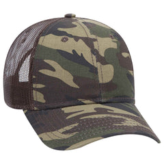 Otto Camouflage 6 Panel Low Pro Mesh Back Trucker Hat, Camo Cotton Cap - 105-1247 -