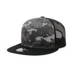 Decky 1055 Camo Flat Bill Trucker Hat, Camouflage 6 Panel Trucker Cap - CASE Pricing