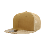 Decky 1055 Camo Flat Bill Trucker Hat, Camouflage 6 Panel Trucker Cap - CASE Pricing