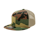 Decky 1055 Camo Flat Bill Trucker Hat, Camouflage 6 Panel Trucker Cap - CASE Pricing