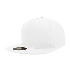 Decky 1064G 5 Panel Cotton Snapback Hat, Flat Bill Cap with Green Undervisor -
