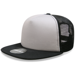 Decky 1080 5 Panel Structured Foam Trucker Cap, Heavy Duty Trucker Hat, Flat Bill -