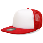 Decky 1080 5 Panel Structured Foam Trucker Cap, Heavy Duty Trucker Hat, Flat Bill