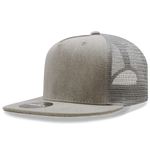 Decky 1082 5 Panel Denim Trucker Hat, Flat Bill Mesh Back Cap - CASE Pricing