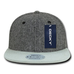 Decky 1114 Suede Bill Snapback Hat Flat Bill Cap -