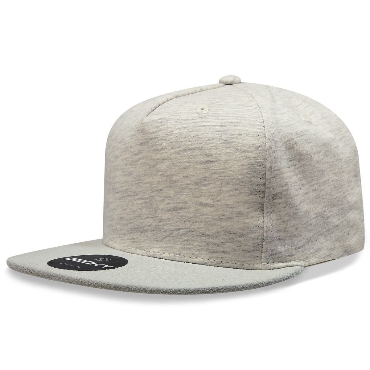 Decky 1132 - 5 Panel Heather Jersey Knit Cap, Snapback Hat, Flat Bill – The  Park Wholesale