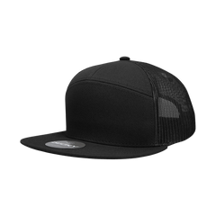 Decky 1133 7 Panel High Profile Structured Cotton Blend Trucker Hat -