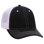 Otto 6 Panel Low Pro Trucker Hat, Garment Washed Cotton Mesh Back Dad Cap - 121-858