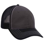 Otto 6 Panel Low Pro Trucker Hat, Garment Washed Cotton Mesh Back Dad Cap - 121-858