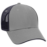 Otto 6 Panel Low Pro Mesh Back Trucker Hat, Cotton Flipped Edge Visor, Sandwich Bill Cap - 122-945