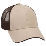 Otto 6 Panel Low Pro Mesh Back Trucker Hat, Cotton Flipped Edge Visor, Sandwich Bill Cap - 122-945
