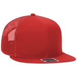 Otto 141-1070 6 Panel Mid Profile Mesh Back Trucker Cap, Snapback Flat Bill Hat