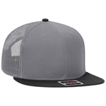 Otto 141-1070 6 Panel Mid Profile Mesh Back Trucker Cap, Snapback Flat Bill Hat