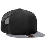 Otto 141-1070 6 Panel Mid Profile Mesh Back Trucker Cap, Snapback Flat Bill Hat