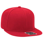 Otto 6 Panel Mid Pro Snapback Hat, Alternative Wool Twill Flat Bill Cap - 148-1267