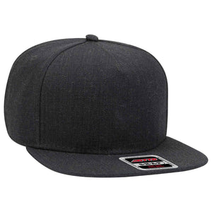 Otto 5 Panel Mid Pro Snapback Hat, Wool Blend Flat Bill Cap - 158-1176 -