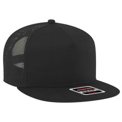 Otto 5 Panel Mid Pro Mesh Back Trucker Snapback Hat, Flat Bill Cap - 164-1209 -