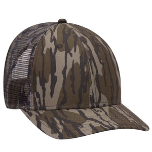 Otto Mossy Oak Camouflage, 6 Panel Low Pro, Mesh Back Baseball Cap, Camo Trucker Hat - 171-1292 -