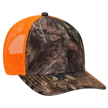 Otto 171-1293 Mossy Oak Camouflage, 6 Panel Low Pro Mesh Back Baseball Cap, Camo Trucker Hat