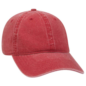 OTTO CAP 6 Panel Low Profile Dad Hat, Garment Washed Pigment Dyed Cotton Twill - 18-202 -