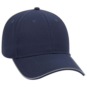 Otto Reflective 6 Panel Low Pro Baseball Cap, Cotton Twill Hat w/ Reflective Piping Design - 19-1261 -